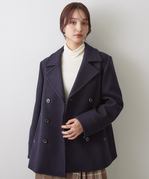 DRESSTERIOR(ドレステリア)の「Super140 AラインPコート(ピーコート・レディース・ネイビー/ダークグレー・34/38/36)」の8枚目の写真