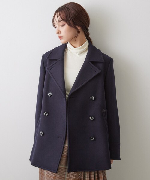 DRESSTERIOR(ドレステリア)の「Super140 AラインPコート(ピーコート・レディース・ネイビー/ダークグレー・34/38/36)」の9枚目の写真