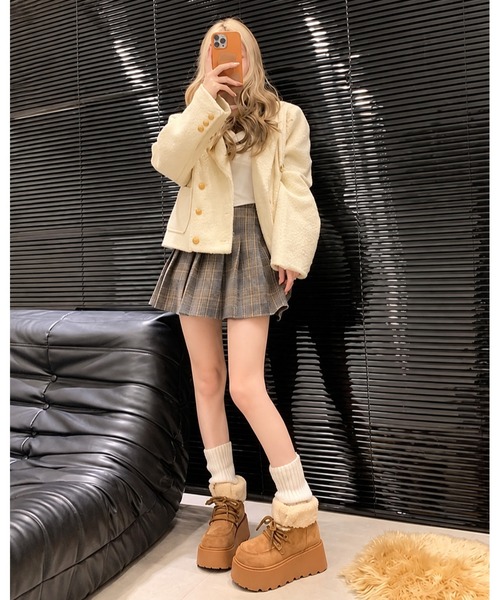 inst.ALL(インストール)の「ふわもこボア厚底ムートンショートブーツ(ブーツ・レディース・キャメル/モカ・24.5cm/24.0cm/23.5cm)」の8枚目の写真
