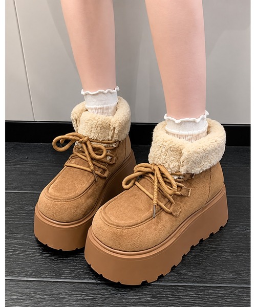 inst.ALL(インストール)の「ふわもこボア厚底ムートンショートブーツ(ブーツ・レディース・キャメル/モカ・24.5cm/24.0cm/23.5cm)」の10枚目の写真