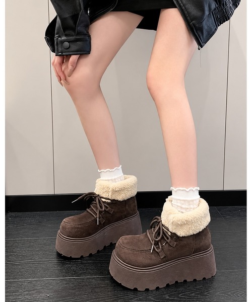 inst.ALL(インストール)の「ふわもこボア厚底ムートンショートブーツ(ブーツ・レディース・キャメル/モカ・24.5cm/24.0cm/23.5cm)」の15枚目の写真