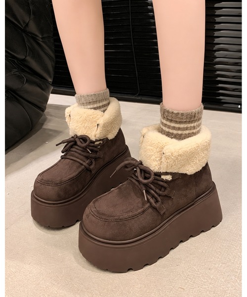 inst.ALL(インストール)の「ふわもこボア厚底ムートンショートブーツ(ブーツ・レディース・キャメル/モカ・24.5cm/24.0cm/23.5cm)」の22枚目の写真