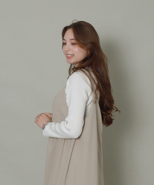 libelle more（リベル モア）の「ランダムリブボトルネックニット（ニット/セーター・レディース・ブルー/レッド/オフホワイト/ブラック/杢グレー・L/M）」の19枚目の写真