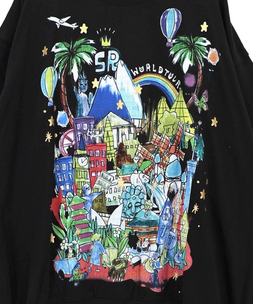 ScoLar（スカラー）の「163652：世界の名所柄 サイドファスナー付きプルオーバー（Tシャツ/カットソー・レディース・オートミール/ブラック/ブラウン・M）」の13枚目の写真