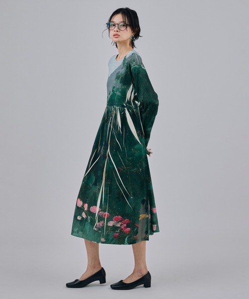 NON TOKYO（ノントーキョー）の「DIRECT PRINT RIB GATHER O/P（ワンピース・レディース・マルチ/グリーン・FREE）」の3枚目の写真