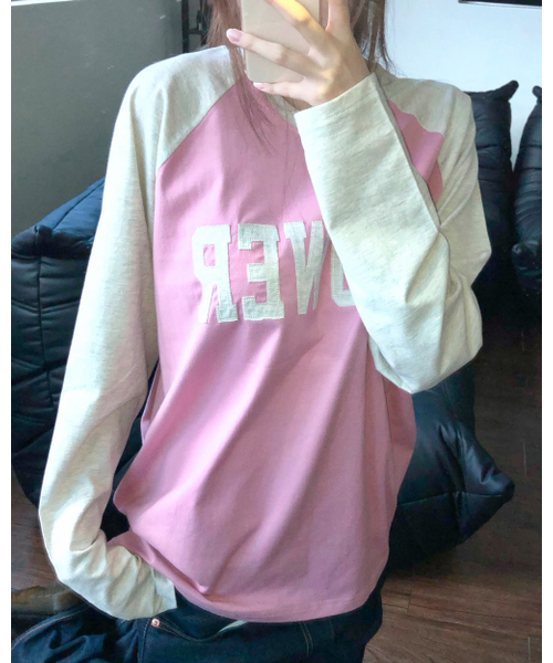 HAVISM(ヘビズム)の「FLOWER APLIQUE RAGLAN L/S TEE(PINK)(Tシャツ/カットソー・レディース・その他・FREE)」の2枚目の写真