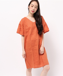 LBC | リネンVネックワンピース                  (ワンピース)