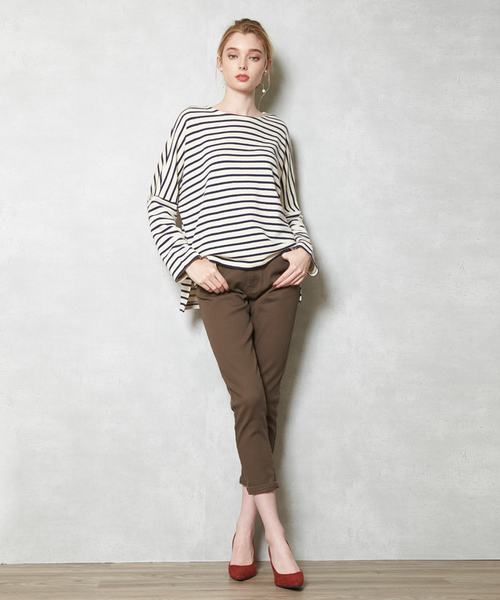 titivate（ティティベイト）の「ｽﾄﾚｯﾁ素材ﾃｰﾊﾟｰﾄﾞﾁﾉﾊﾟﾝﾂ（チノパンツ・レディース・ベージュ/ホワイト/ブラウン/ブラック・L/M/S）」の3枚目の写真