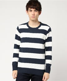 gim | 【gim/ジム】綿麻ボーダークルーネックニット(ニット/セーター)