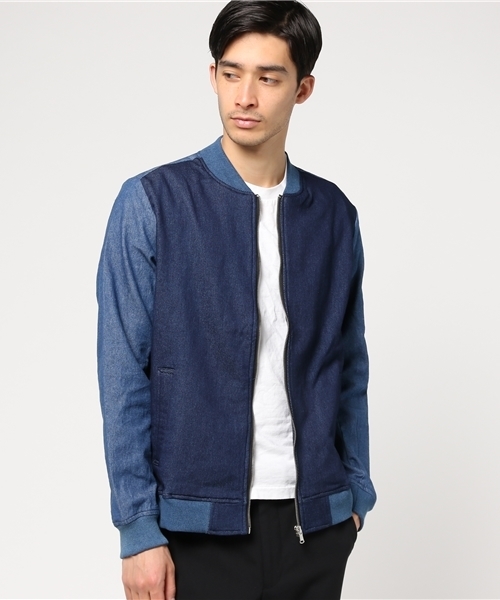 VENCEEXCHANGE（ヴァンスエクスチェンジ）の「デニム切り替えMA-1         （MA-1・メンズ・ブルー/ネイビー・MEDIUM/LARGE）」の5枚目の写真