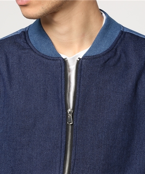 VENCEEXCHANGE（ヴァンスエクスチェンジ）の「デニム切り替えMA-1         （MA-1・メンズ・ブルー/ネイビー・MEDIUM/LARGE）」の6枚目の写真