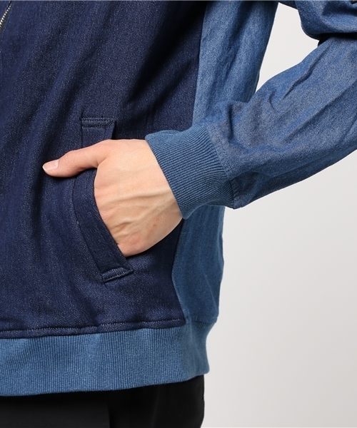 VENCEEXCHANGE（ヴァンスエクスチェンジ）の「デニム切り替えMA-1         （MA-1・メンズ・ブルー/ネイビー・MEDIUM/LARGE）」の7枚目の写真