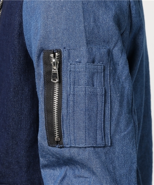 VENCEEXCHANGE（ヴァンスエクスチェンジ）の「デニム切り替えMA-1         （MA-1・メンズ・ブルー/ネイビー・MEDIUM/LARGE）」の8枚目の写真