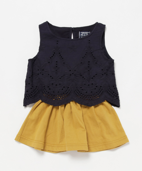 RUGGEDWORKS（ラゲッドワークス）の「レース刺繍ドッキングワンピース（ワンピース・キッズ・オフホワイト/ネイビー/レッド・100cm/120cm/90cm/80ｃｍ/130cm/140cm/110cm）」の10枚目の写真