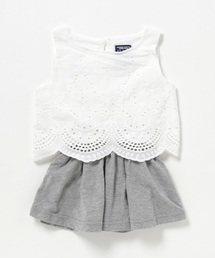 レース刺繍ドッキングワンピース