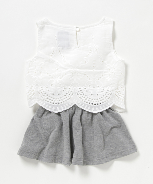 RUGGEDWORKS（ラゲッドワークス）の「レース刺繍ドッキングワンピース（ワンピース・キッズ・オフホワイト/ネイビー/レッド・100cm/120cm/90cm/80ｃｍ/130cm/140cm/110cm）」の8枚目の写真