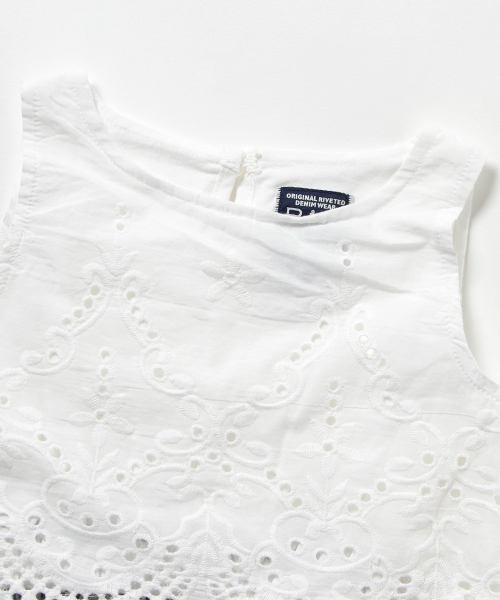 RUGGEDWORKS（ラゲッドワークス）の「レース刺繍ドッキングワンピース（ワンピース・キッズ・オフホワイト/ネイビー/レッド・100cm/120cm/90cm/80ｃｍ/130cm/140cm/110cm）」の9枚目の写真