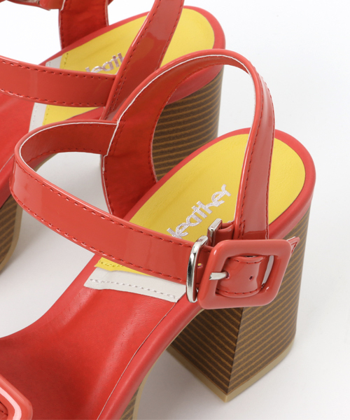 Heather（ヘザー）の「チャンキーヒールサンダル 749437（サンダル・レディース・アイボリー/ブラック/レッド・LARGE/MEDIUM）」の10枚目の写真