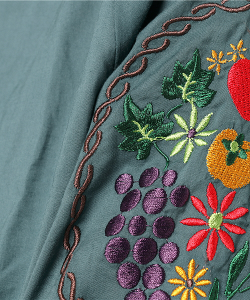 MERLOT（メルロー）の「フルーツ刺繍エンブロイダリーブラウス7034（シャツ/ブラウス・レディース・ピンク/ブラウン/オフホワイト/ブルーグリーン・FREE）」の12枚目の写真