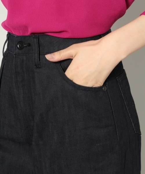 BLISS POINT（ブリスポイント）の「【S～XL展開】タックワイドデニムパンツ/764546（デニムパンツ・レディース・ブラック/ネイビー・MEDIUM/X-LARGE/LARGE/SMALL）」の13枚目の写真