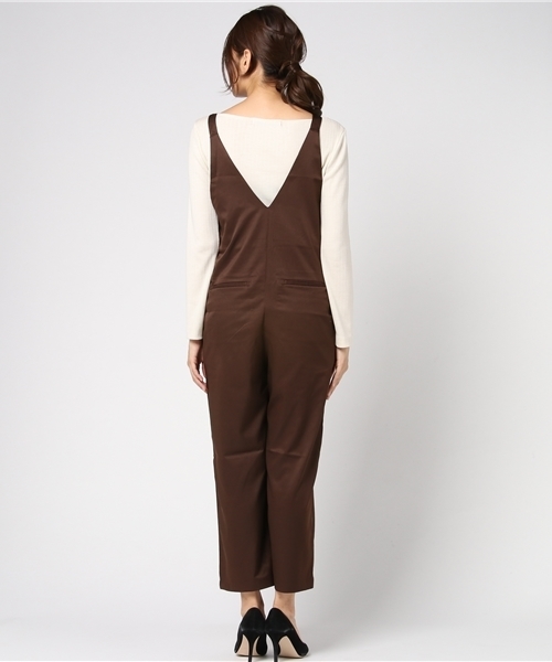 WEGO(ウィゴー)の「WEGO/Vネックオールインワン(つなぎ/オールインワン・レディース・ブラウン/ブラック・FREE)」の5枚目の写真
