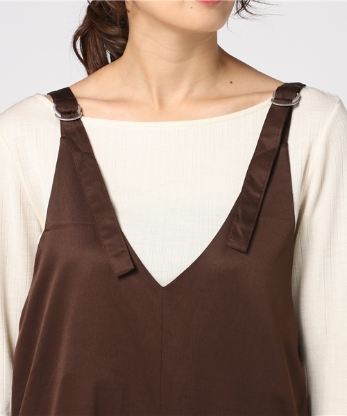 WEGO(ウィゴー)の「WEGO/Vネックオールインワン(つなぎ/オールインワン・レディース・ブラウン/ブラック・FREE)」の10枚目の写真
