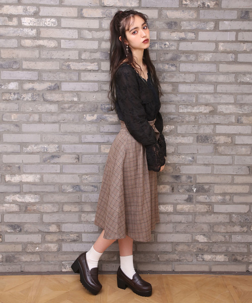 one after another NICE CLAUP(ワンアフターアナザーナイスクラップ)の「Ladyフレアスカート(スカート・レディース・ブラウン系その他/ボルドー/レンガ/チェック・FREE)」の19枚目の写真