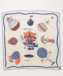 美品 マニプリ CARNIVAL シルク スカーフ 気球柄 88×88センチ manipuri（マニプリ）の「MANIPURI シルクスカーフ 