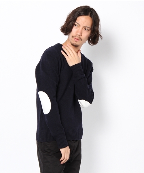 UNITED ARROWS(ユナイテッドアローズ)の「UA エルボーパッチニット◆(ニット/セーター・メンズ・グレー/ベージュ/ネイビー・SMALL/MEDIUM/LARGE/X-SMALL/X-LARGE)」の3枚目の写真