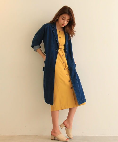 FREE'S MART(フリーズマート)の「デニムガウンコート(その他アウター・レディース・ブルー系その他/ダークネイビー・FREE)」の1枚目の写真