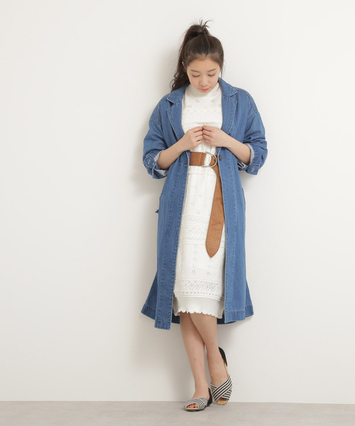 FREE'S MART(フリーズマート)の「デニムガウンコート(その他アウター・レディース・ブルー系その他/ダークネイビー・FREE)」の4枚目の写真