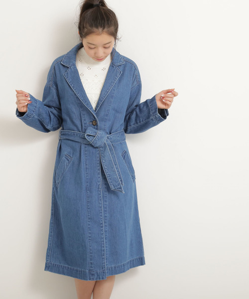 FREE'S MART(フリーズマート)の「デニムガウンコート(その他アウター・レディース・ブルー系その他/ダークネイビー・FREE)」の6枚目の写真