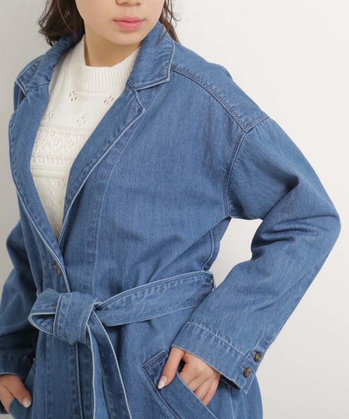 FREE'S MART(フリーズマート)の「デニムガウンコート(その他アウター・レディース・ブルー系その他/ダークネイビー・FREE)」の8枚目の写真