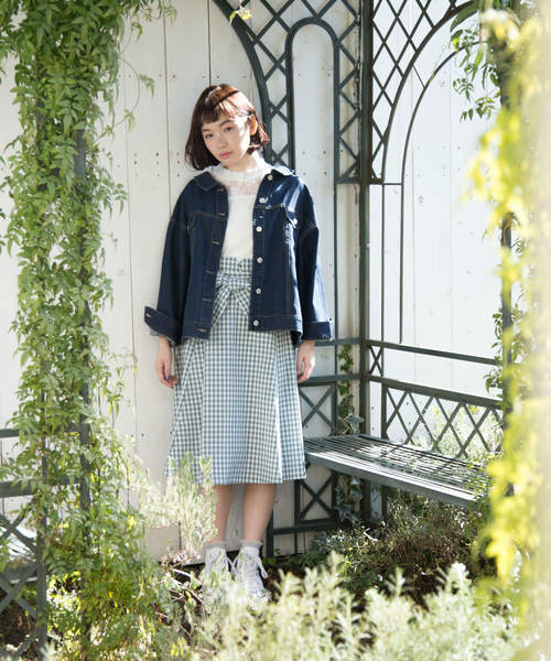 OLIVE des OLIVE（オリーブデオリーブ）の「[再入荷!] プチハイ レースインナー（タンクトップ・レディース・ブラック/オフホワイト・FREE）」の11枚目の写真