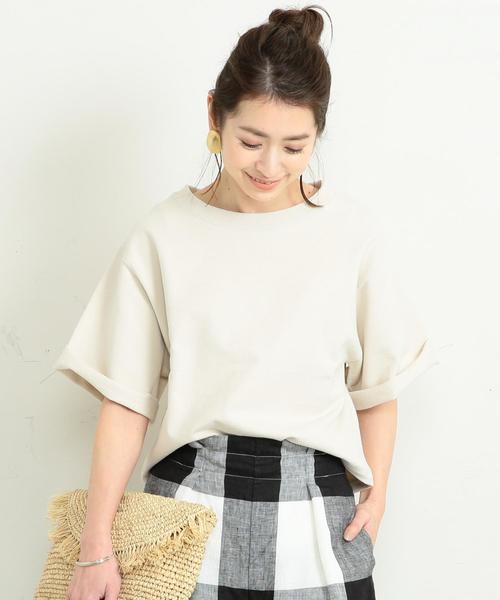 BEAUTY&YOUTH UNITED ARROWS（ビューティーアンドユースユナイテッドアローズ）の「BY∴ ヘビーコットン6分袖スウェット（スウェット・レディース・オフホワイト/オリーブ/ネイビー・FREE）」の2枚目の写真