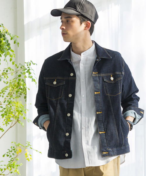 WEGO(ウィゴー)の「WEGO/ストレッチデニムジャケット(デニムジャケット・メンズ・インディゴブルー/ライトインディゴブルー/ダークインディゴブルー・SMALL/MEDIUM/LARGE/X-LARGE)」の3枚目の写真