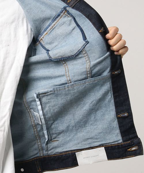 WEGO(ウィゴー)の「WEGO/ストレッチデニムジャケット(デニムジャケット・メンズ・インディゴブルー/ライトインディゴブルー/ダークインディゴブルー・SMALL/MEDIUM/LARGE/X-LARGE)」の5枚目の写真