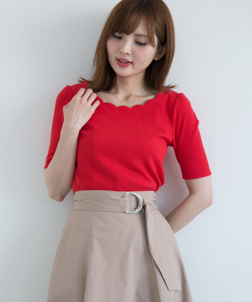 PROPORTION BODY DRESSING(プロポーションボディドレッシング)の「スカラカットソー(Tシャツ/カットソー・レディース・ブラック/ホワイト/ダークネイビー/レッド・2/3)」の4枚目の写真