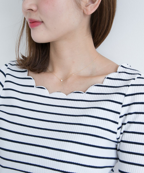 PROPORTION BODY DRESSING(プロポーションボディドレッシング)の「スカラカットソー(Tシャツ/カットソー・レディース・ブラック/ホワイト/ダークネイビー/レッド・2/3)」の10枚目の写真