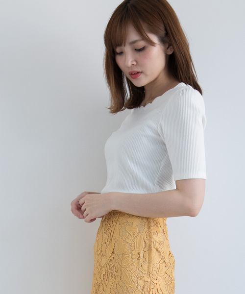 PROPORTION BODY DRESSING(プロポーションボディドレッシング)の「スカラカットソー(Tシャツ/カットソー・レディース・ブラック/ホワイト/ダークネイビー/レッド・2/3)」の13枚目の写真