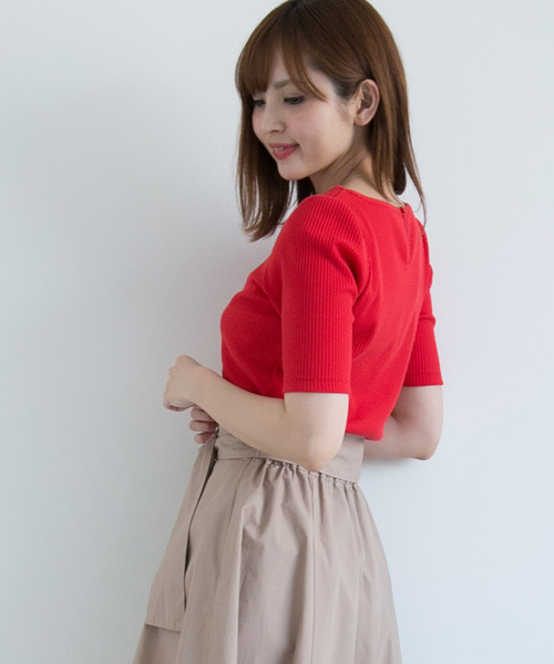 PROPORTION BODY DRESSING(プロポーションボディドレッシング)の「スカラカットソー(Tシャツ/カットソー・レディース・ブラック/ホワイト/ダークネイビー/レッド・2/3)」の18枚目の写真