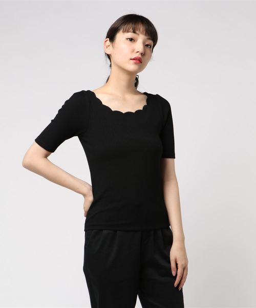 PROPORTION BODY DRESSING(プロポーションボディドレッシング)の「スカラカットソー(Tシャツ/カットソー・レディース・ブラック/ホワイト/ダークネイビー/レッド・2/3)」の3枚目の写真