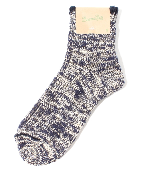BEAMS BOY(ビームスボーイ)の「BEAMS BOY / スラブMIX 1/4(ソックス/靴下・レディース・ワイン/イエロー/ネイビー・ONE SIZE)」の1枚目の写真