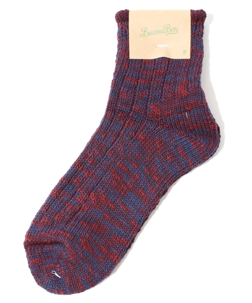 BEAMS BOY(ビームスボーイ)の「BEAMS BOY / スラブMIX 1/4(ソックス/靴下・レディース・ワイン/イエロー/ネイビー・ONE SIZE)」の3枚目の写真