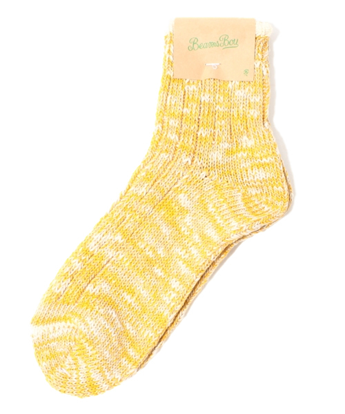 BEAMS BOY(ビームスボーイ)の「BEAMS BOY / スラブMIX 1/4(ソックス/靴下・レディース・ワイン/イエロー/ネイビー・ONE SIZE)」の2枚目の写真