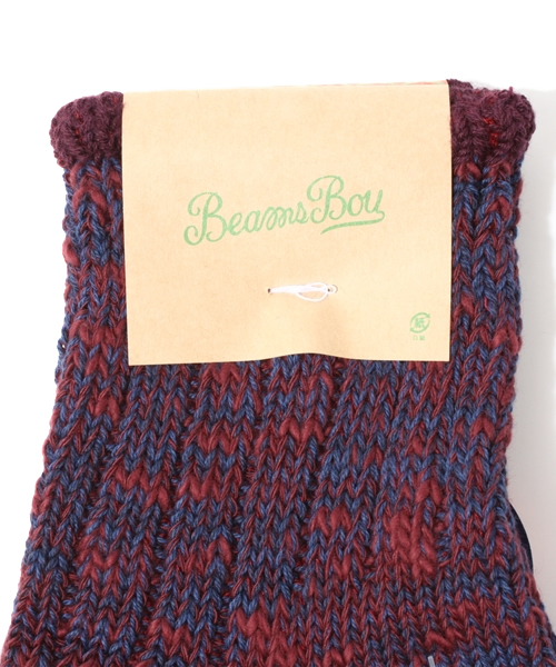 BEAMS BOY(ビームスボーイ)の「BEAMS BOY / スラブMIX 1/4(ソックス/靴下・レディース・ワイン/イエロー/ネイビー・ONE SIZE)」の4枚目の写真