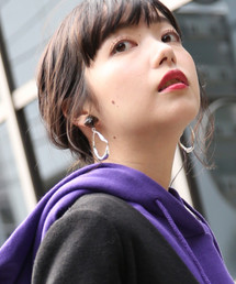 LOWRYS FARM | ジュシ＊ヘンケイフープイヤリング　818246(イヤリング)