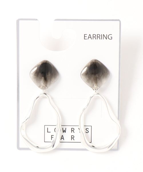 LOWRYS FARM（ローリーズファーム）の「ジュシ＊ヘンケイフープイヤリング　818246（イヤリング・レディース・ベージュ/ブラウン/グレー・FREE）」の4枚目の写真