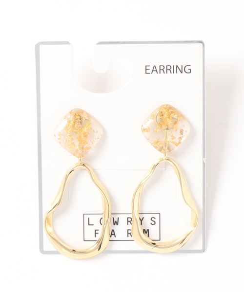 LOWRYS FARM（ローリーズファーム）の「ジュシ＊ヘンケイフープイヤリング　818246（イヤリング・レディース・ベージュ/ブラウン/グレー・FREE）」の5枚目の写真