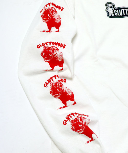 GLUTTONOUS(グルトン)の「【GLUTTONOUS/ グルトン】 袖プリント ビッグシルエット ロンT(mononoke)(Tシャツ/カットソー・メンズ・ホワイト/ホワイト系その他/ブラック/イエロー/ベージュ・M/L/XL/XXL)」の7枚目の写真
